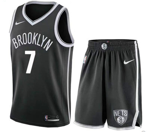 Men's Brooklyn Nets #7 Kevin Durant Black NBA 2019 Stitched Jersey(With Shorts) Men's Brooklyn Nets #7 Kevin Durant Black NBA 2019 Stitched Jersey(With Shorts)